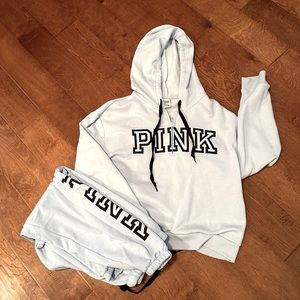 Victoria’s Secret PINK sweatsuit. Baby blue. Large.
